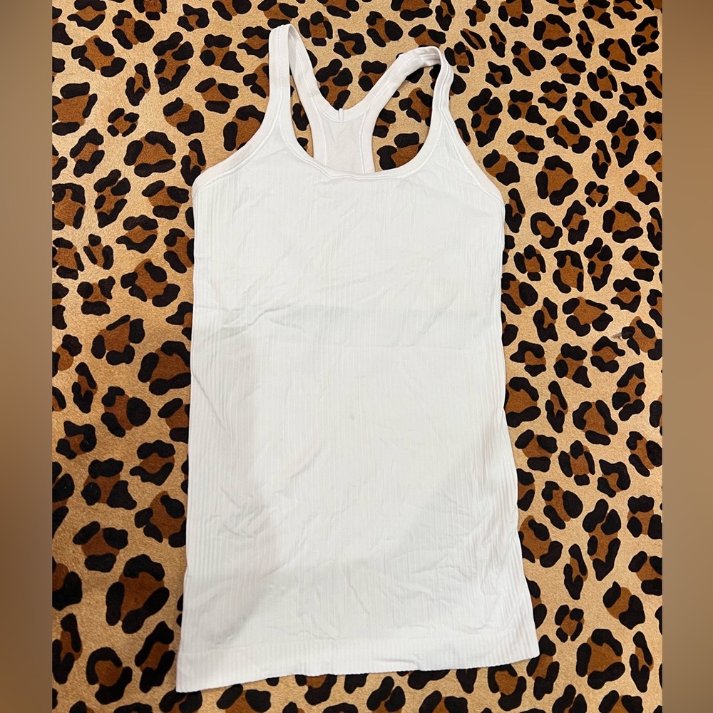 Lululemon Women's White Racerback Ribbed Tank Top